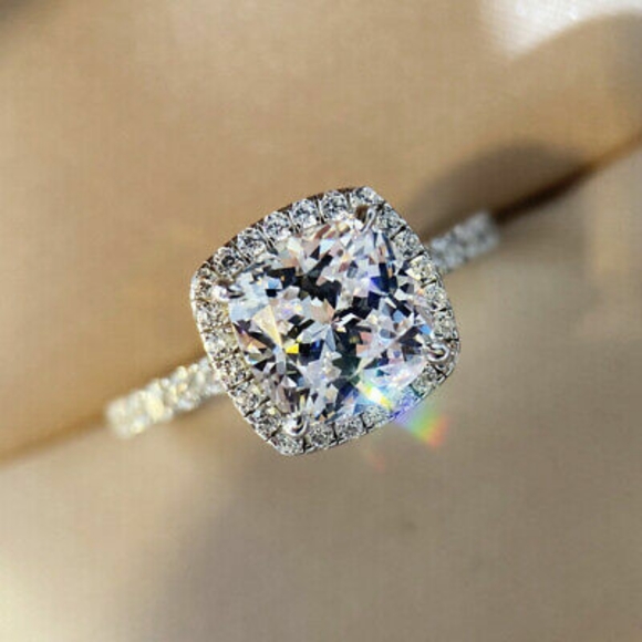 Silver Simulated Diamonds Symphony Ring - Picture 5 of 10